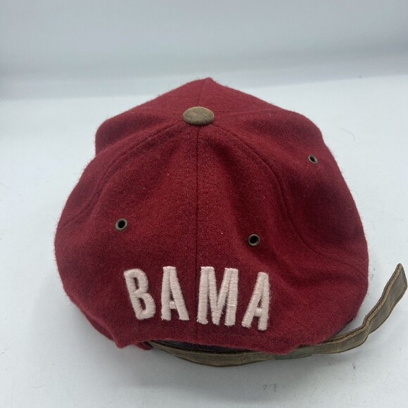 Alabama Crimson Tide Strapback Hat 100% Wool Leather Strap Red Zephyr - Picture 4 of 5